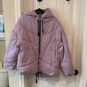 Free People Pastel Lavender Hooded Puffer